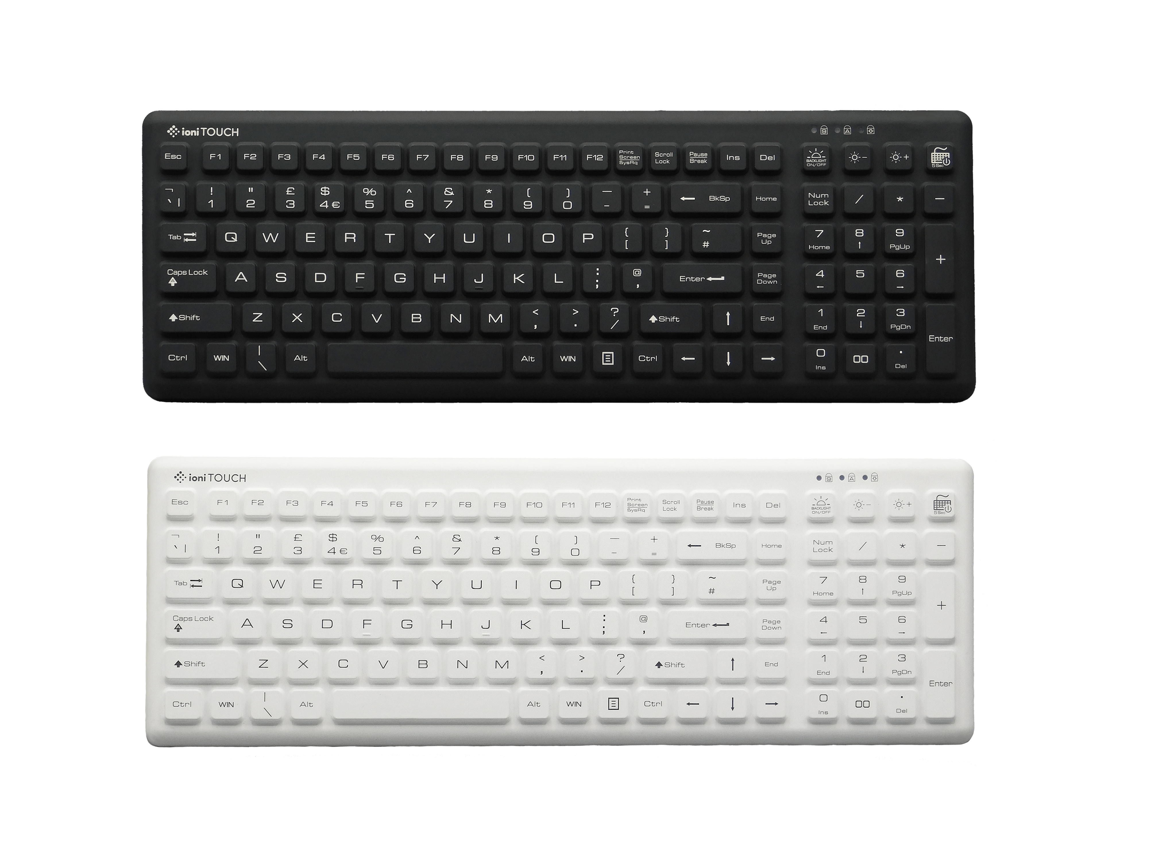 Backlit waterproof keyboard