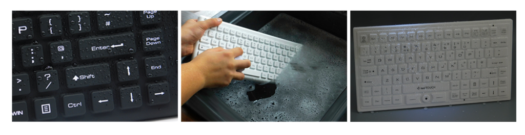 Waterproof, easy clean keyboards. 
