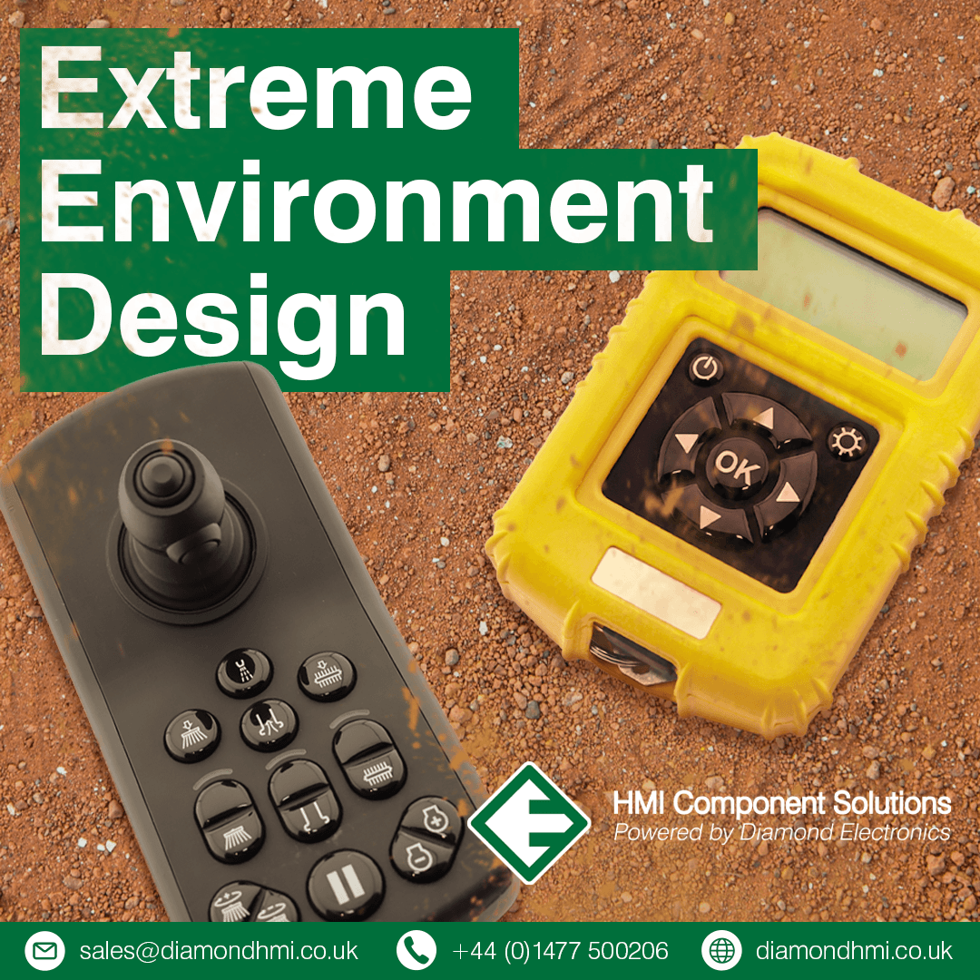 Extreme Environment Design. Image shows two ruggedised keypads in a harsh environment.