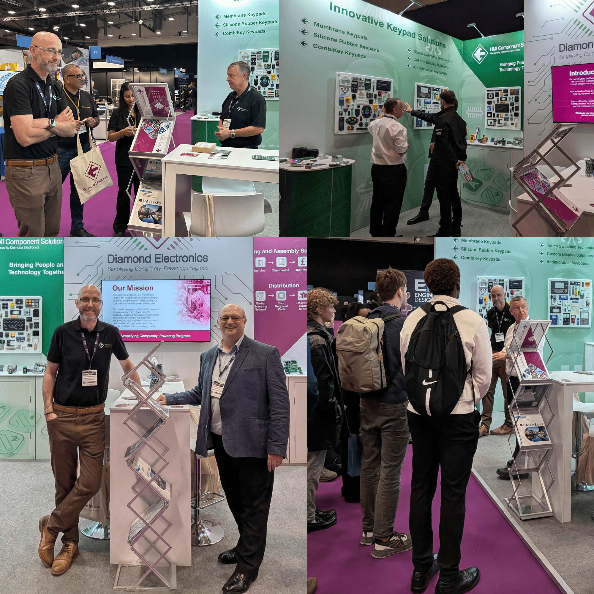 Collage Photos of the Diamond HMI stand at EDS 2026